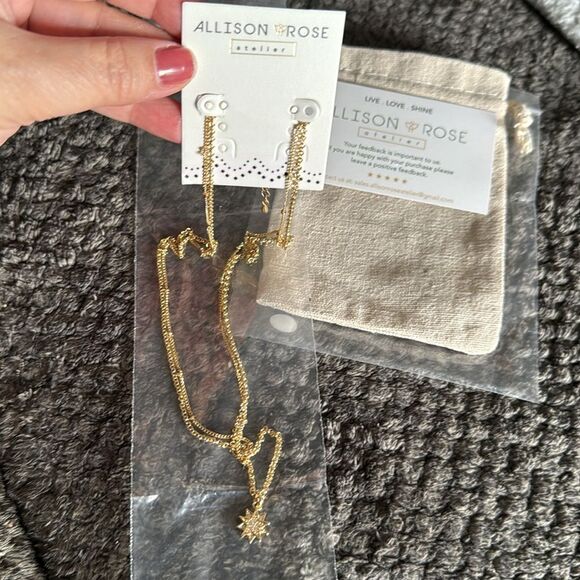 NEW Allison Rose Atelier 2pc Celestial CZ Gold Star
Engraved Layered Necklace - Picture 5 of 9